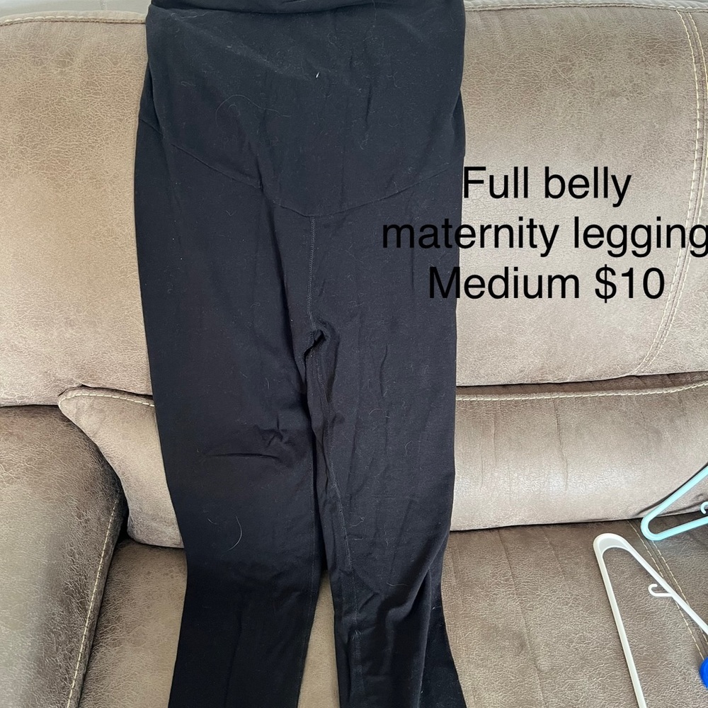 Full stomach black maternity legging